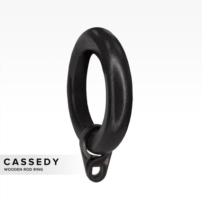 Cassedy Wooden Curtain Rod Ring Ebony Black Colour