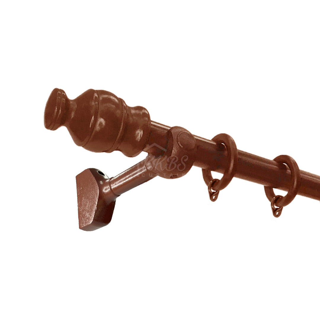 Cassedy Wooden Curtain Rod Long Single Bracket - Natural Mahogany