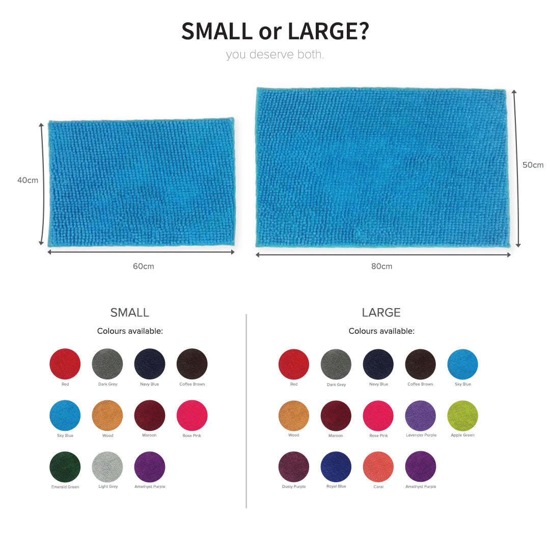 Alas Kaki Chenille Microfiber Warna Polos Bulu Pendek