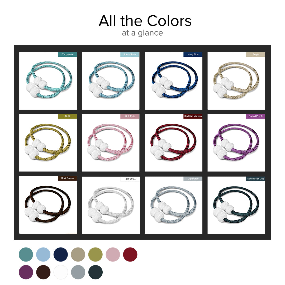 Pearlie Magnetic Pearl Braided Curtain Tieback
