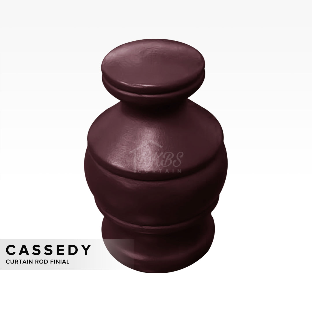 Cassedy Wooden Curtain Rod End Cap - Dark Merlot