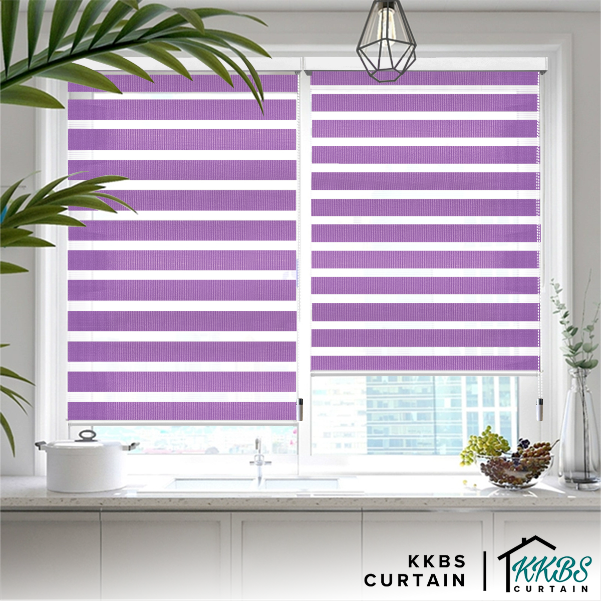 Kimiko Semi Blackout Zebra Blinds Dibuat Tersuai 