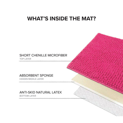 Alas Kaki Chenille Microfiber Warna Polos Bulu Pendek