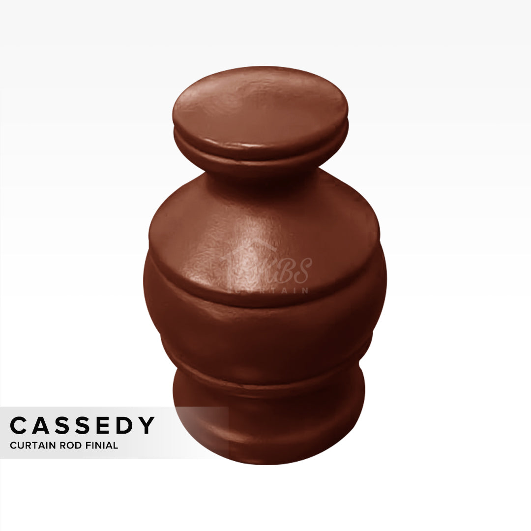 Cassedy Wooden Curtain Rod End Cap - Natural Mahogany