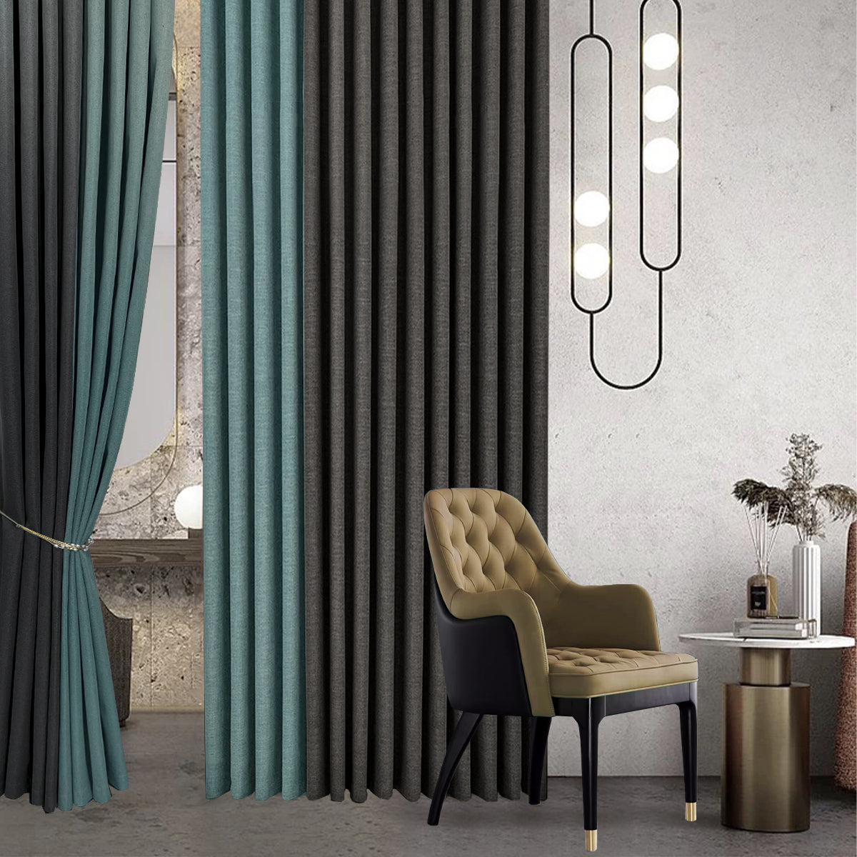 Mizuka 100% Blackout Curtain Ready Made - Standard Width