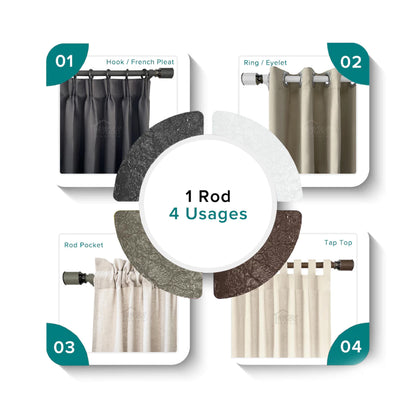Luxstony Curtain Rod Single Complete Set