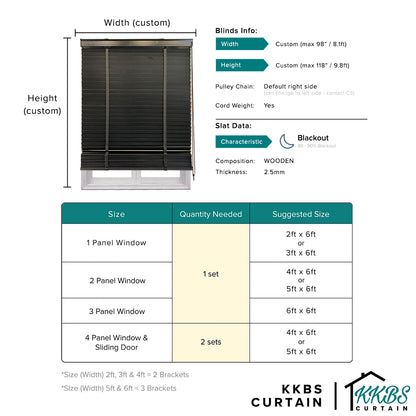 Bidai Kayu Tamayo 35mm Dibuat Tersuai 