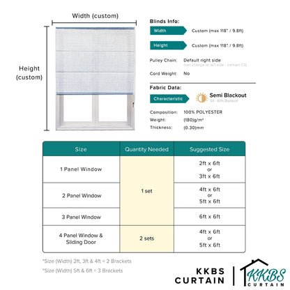 Tirai Rom Separa Blackout Luciano Halaman Dibuat Tersuai 2 