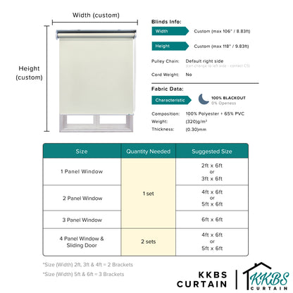 Matalio 100% Blackout Roller Blinds Custom Made
