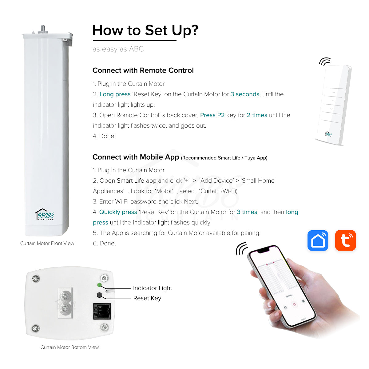 Smartony Motorised Curtain Track Wi-Fi / ZigBee Complete Set