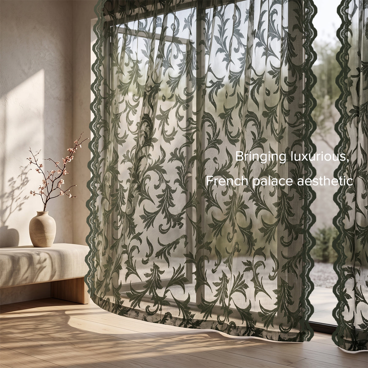 Florence Lace Sheer Curtain Ready Made