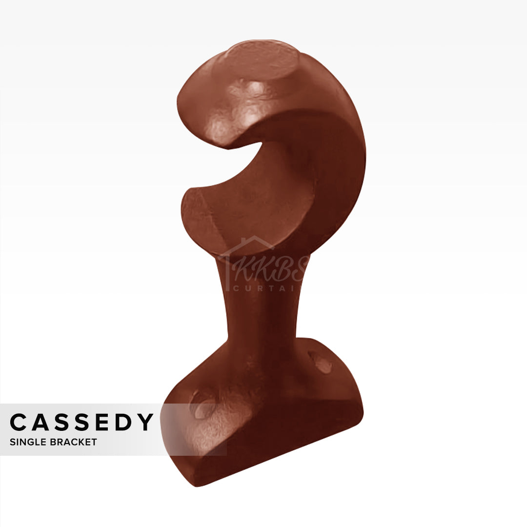 Cassedy Wooden Curtain Rod Single Bracket - Natural Mahogany