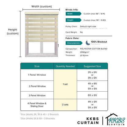 Francisco 100% Tirai Zebra Dibuat Tersuai 