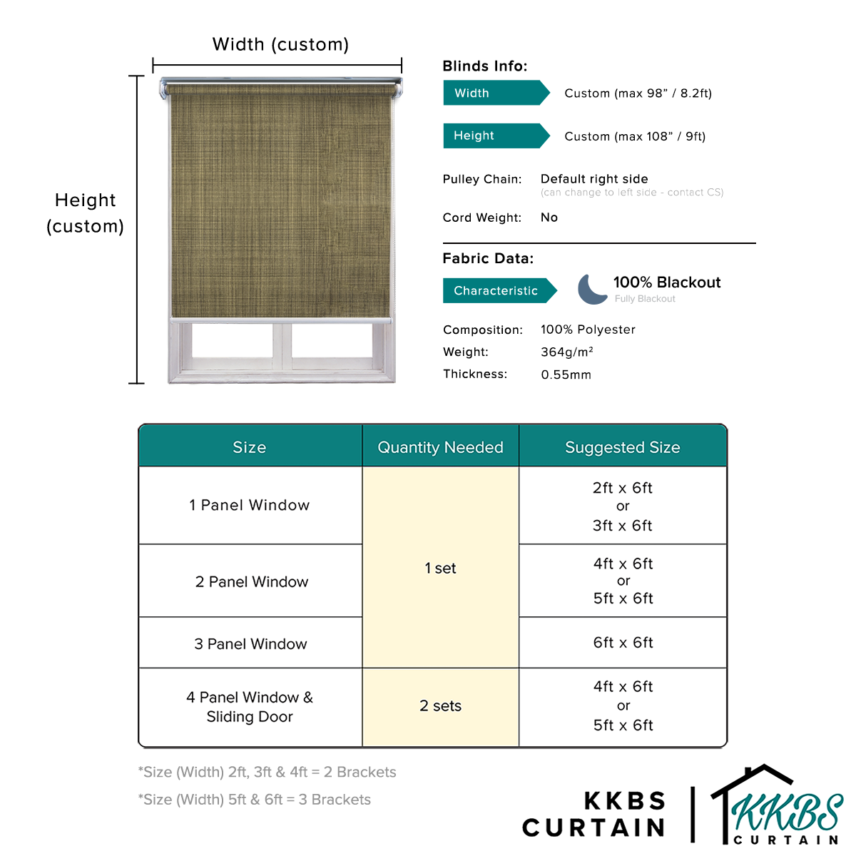 Tirai Gelek Rufino 100% Dibuat Tersuai 