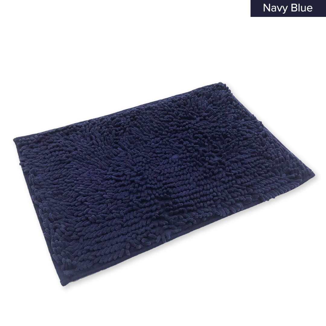 Alas Kaki Chenille Microfiber Warna Polos Bulu Panjang