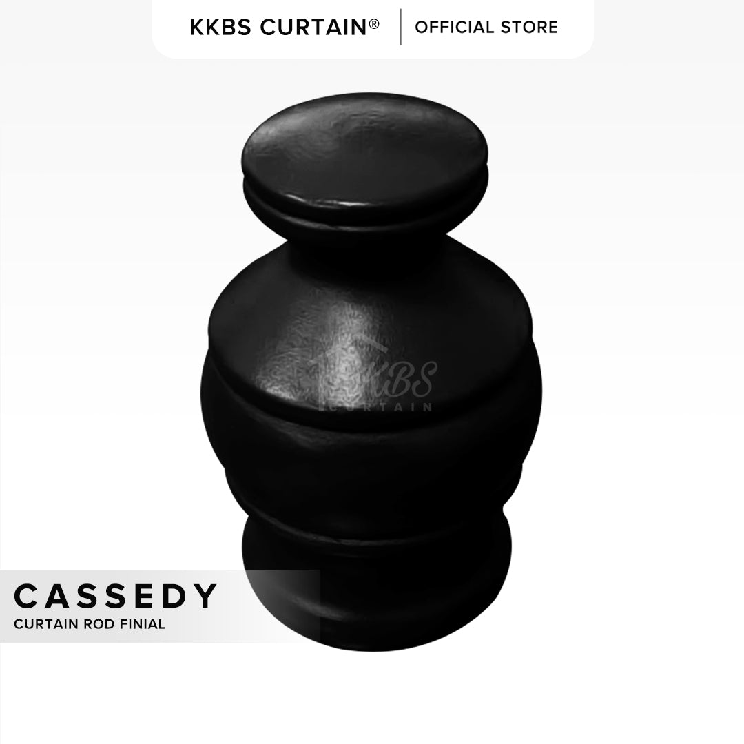 Cassedy Penutup Batang Langsir Berkayu Warna Hitam Ebony