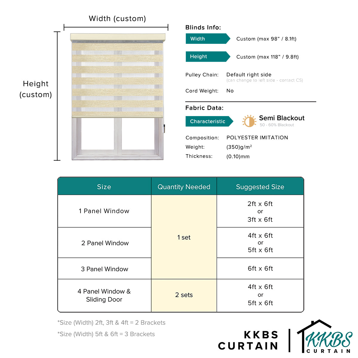 Tirai Zebra Semi Blackout Kaneko Dibuat Diperibadikan 