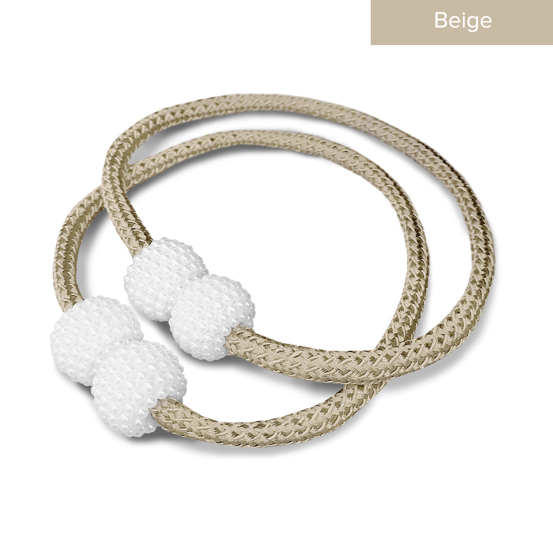 Pearlie Magnetic Pearl Braided Curtain Tieback