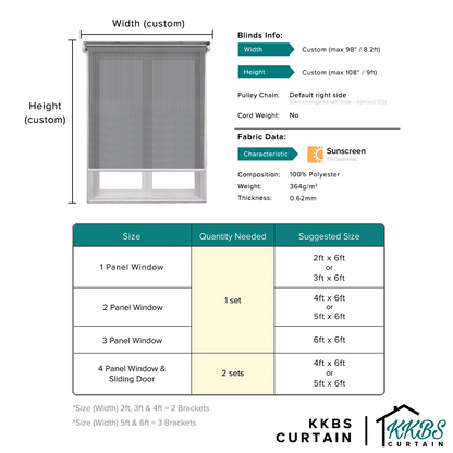 Navarro Sunscreen Roller Blinds Custom Made