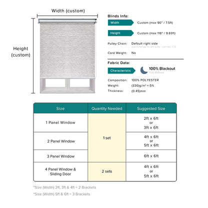 Pierino 100% Blackout Roller Blinds Custom Made