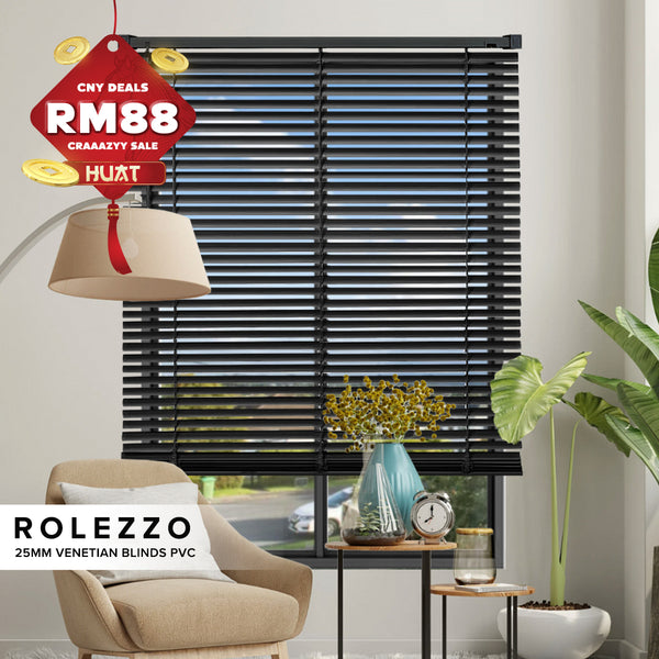 Rolezzo 25mm Venetian Blinds PVC Sedia Dibuat Set Lengkap