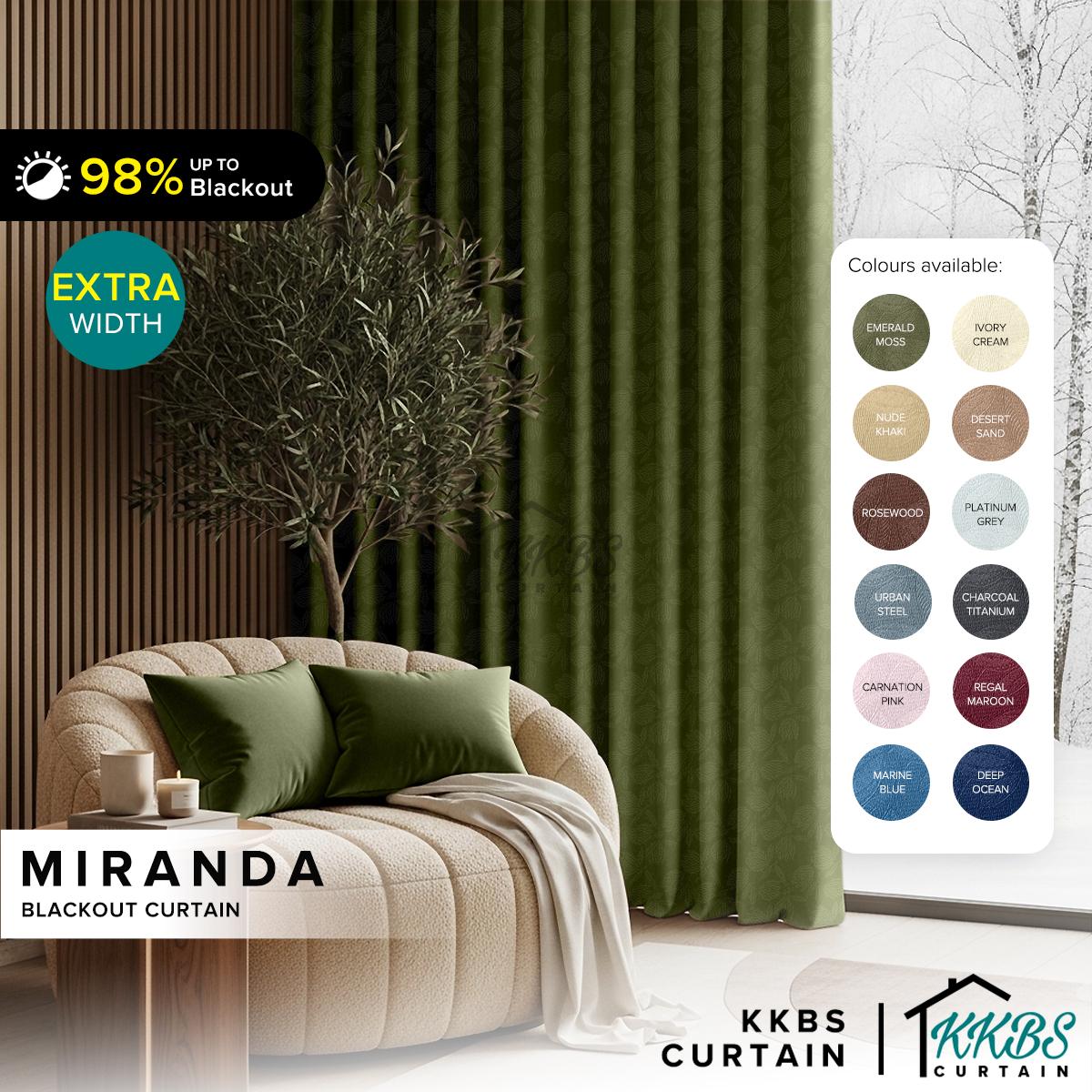 Miranda 90-98% Langsir Siap Sedia Cangkuk &amp; Eyelet Pemadaman - Lebar Ekstra
