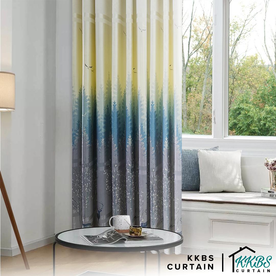 [BUY 1 FREE 1]  Derica Semi Blackout Curtain Ready Made