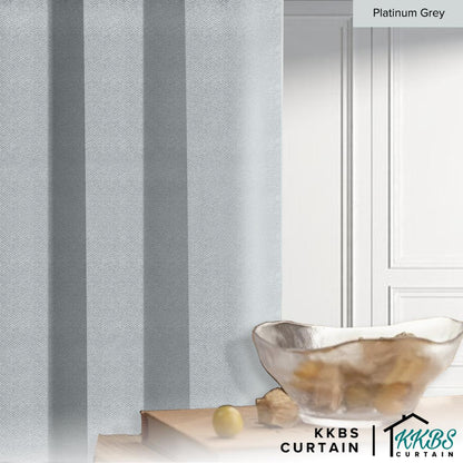 Melina 90-98% Blackout Curtain Sedia Ada Cangkuk &amp; Eyelet - Lebar Tambahan