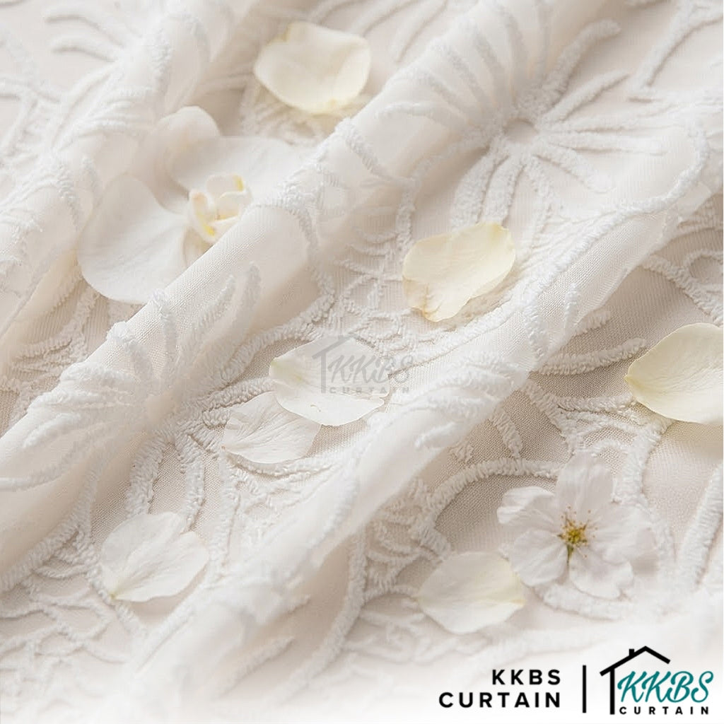 Langsing Sakura / Tirai Jaring Siap Sedia Cangkuk &amp; Cincin Lipatan Perancis