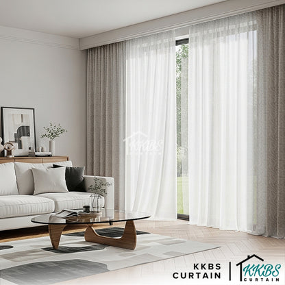 Alvera Sheer Curtain / Net Curtain Ready Made French Pleat Hook &amp; Ring Eyelet