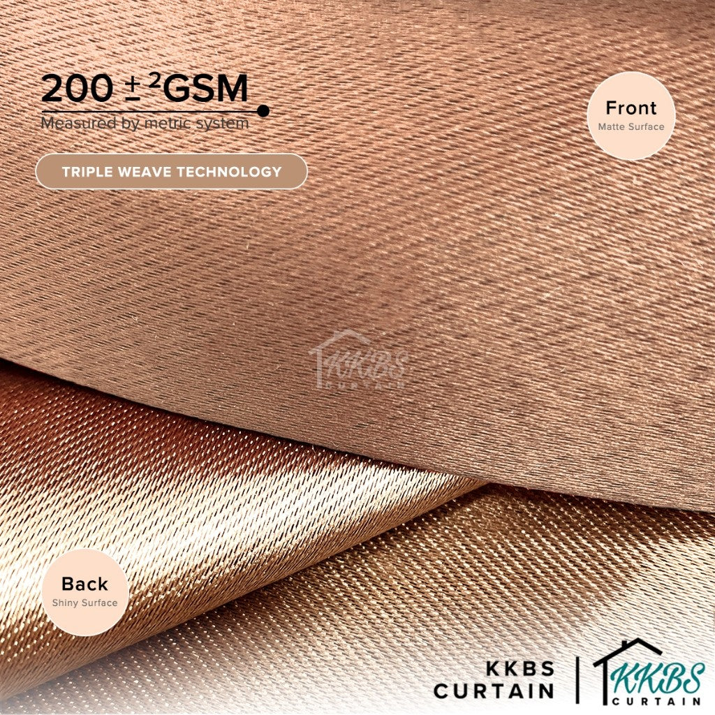 Melina Langsir Siap Jahit Cangkuk &amp; Eyelet Kalis Cahaya 90-98% - Lebar Standard