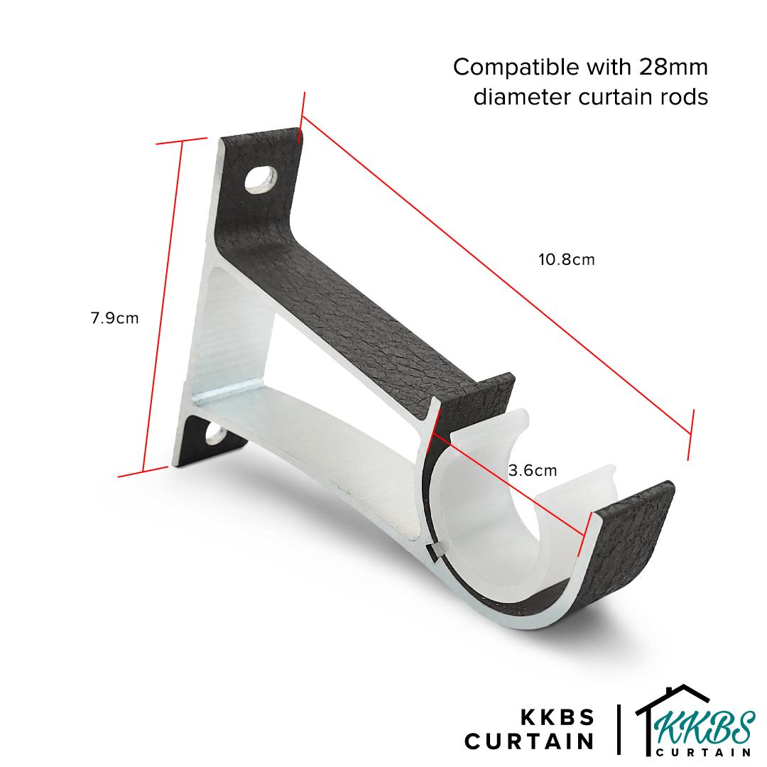 Luxstony Curtain Rod Single Bracket Space Grey
