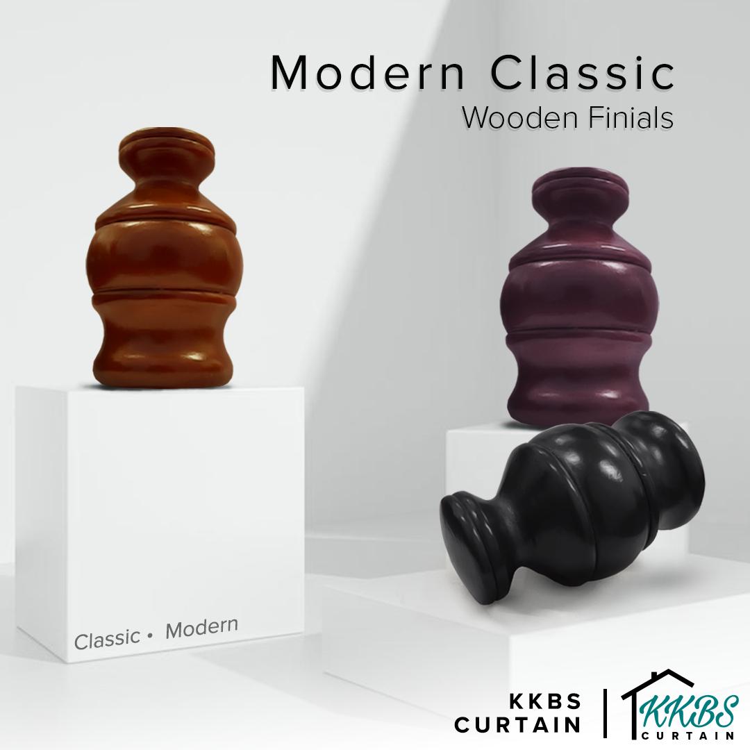 Cassedy Wooden Curtain Rod Single Complete Set
