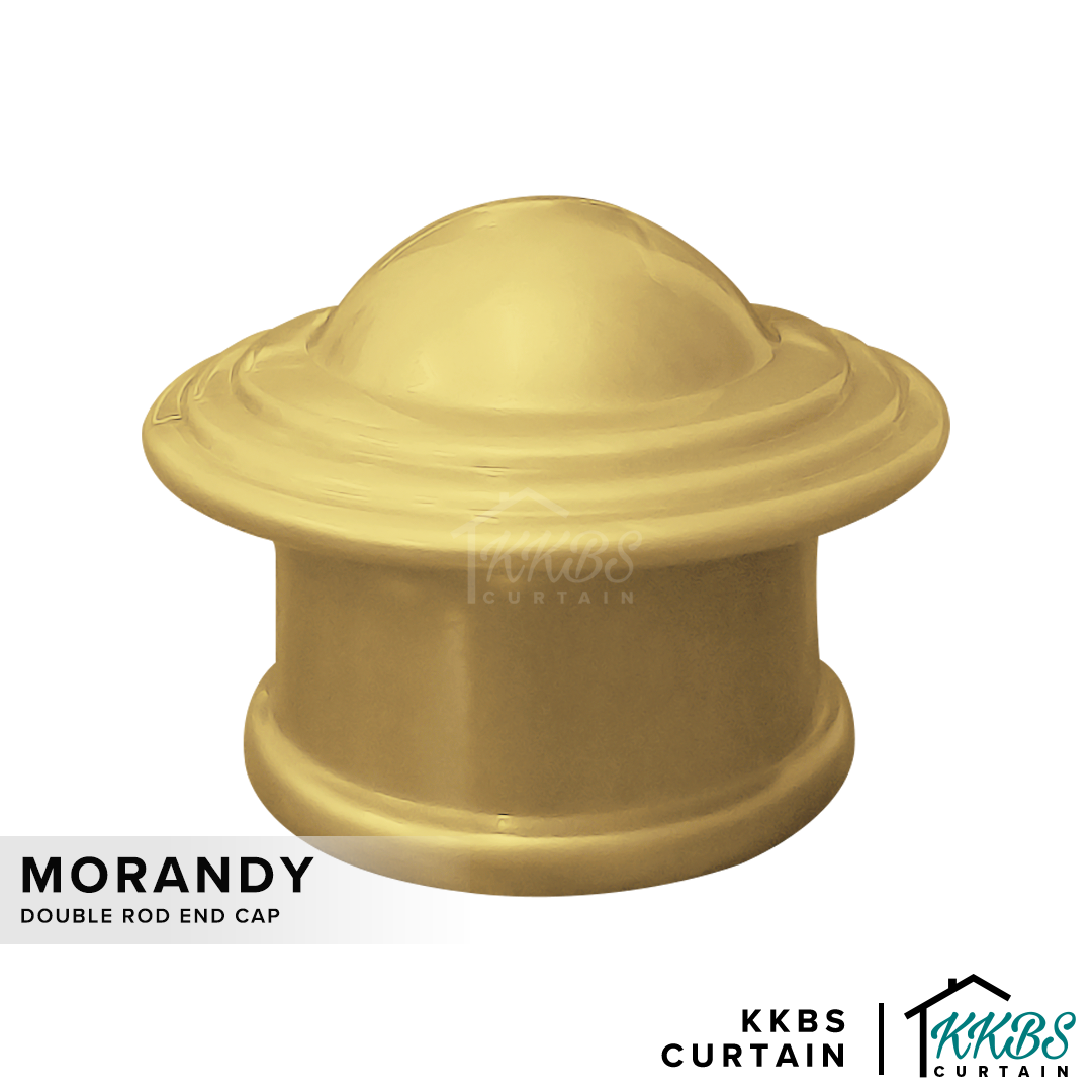 Morandy 窗帘杆端盖 哑光浅金色