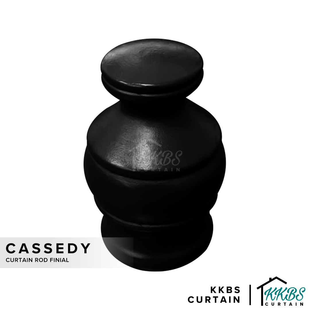 Cassedy 木制窗帘杆端盖 乌木黑色