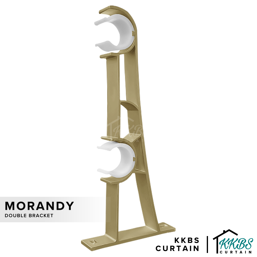 Morandy 窗帘杆双支架 哑光浅金色