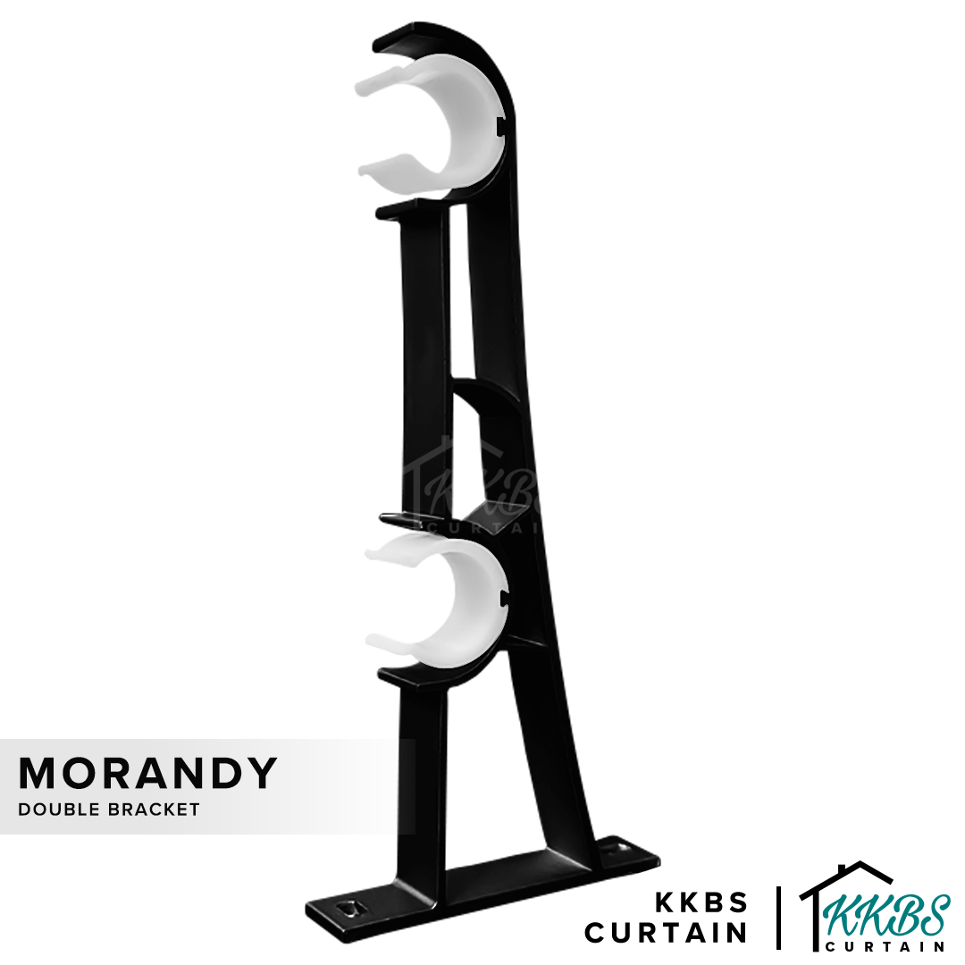 Morandy 窗帘杆双支架 黑曜石色