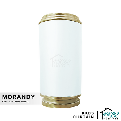 Morandy 窗帘杆端盖 珍珠白