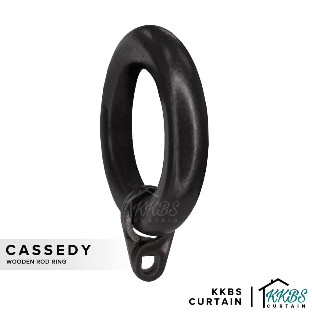 Cassedy Cincin Batang Langsir Berkayu Warna Hitam Ebony
