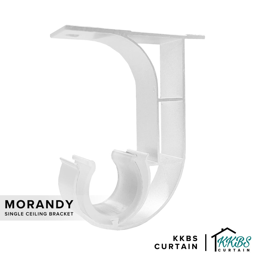 Morandy 窗帘杆顶装单支架 珍珠白