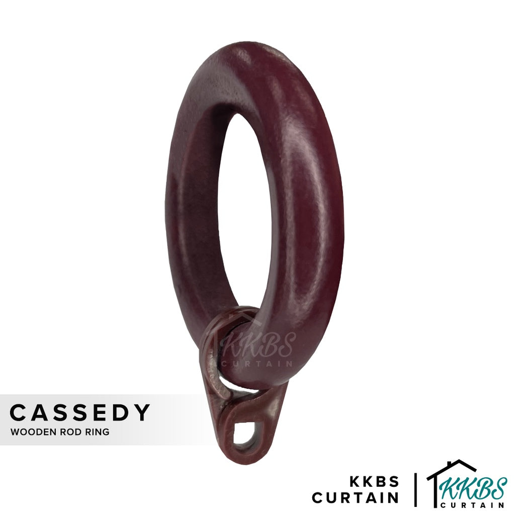 Cassedy Cincin Batang Langsir Berkayu Warna Merlot Gelap