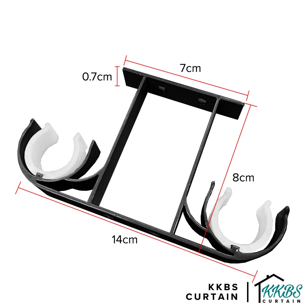 Morandy Curtain Rod Double Ceiling Bracket Obsidian Black