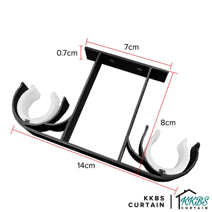Morandy Curtain Rod Double Ceiling Bracket Obsidian Black