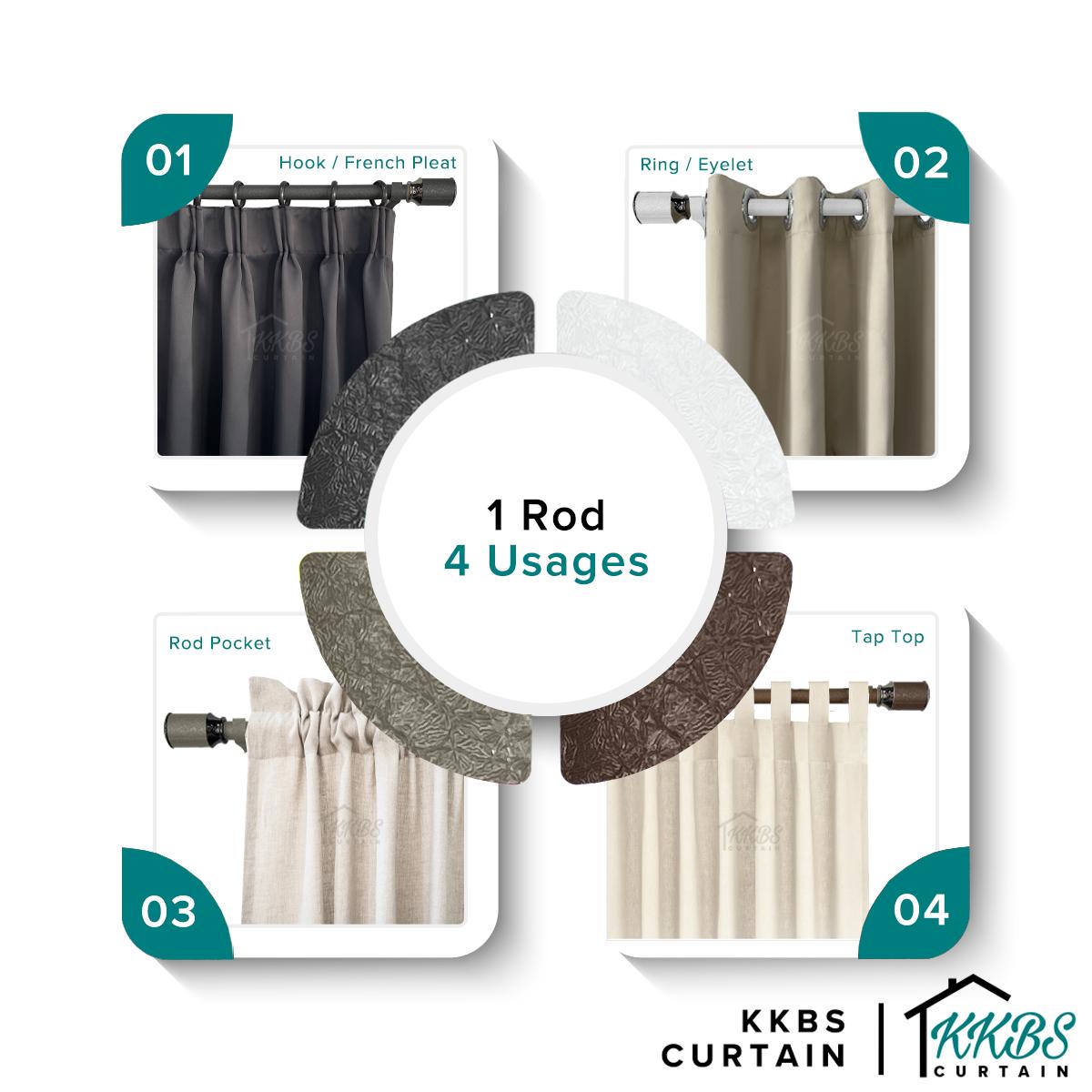 Luxstony Curtain Rod Single Complete Set